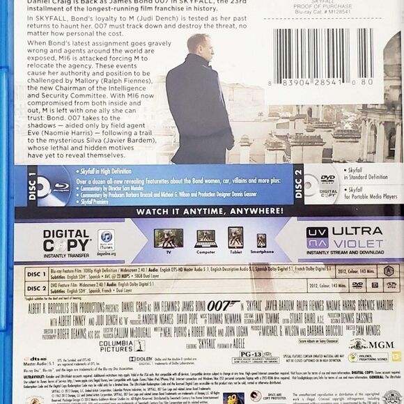 Skyfall (2012 Film) Action/Thriller [Digital & Blu-ray] - Picture 3 of 3